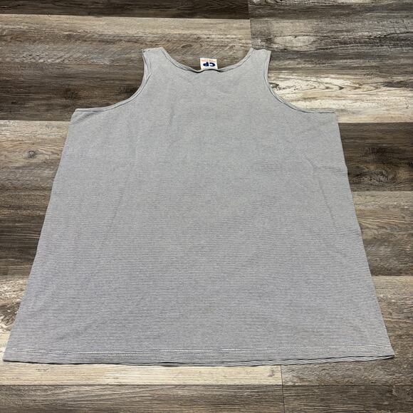 Vintage 90s Cedar Point Shirt Striped Blue White Mens L XL Destination Tank Top - Picture 4 of 9